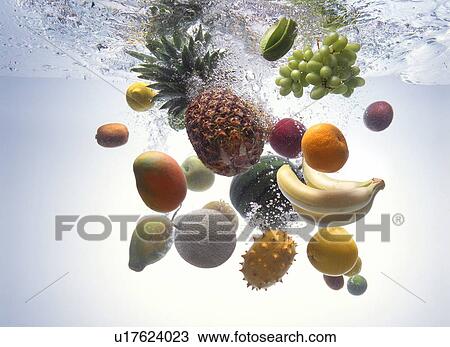 Stock Image - Fruits in the Water. Fotosearch