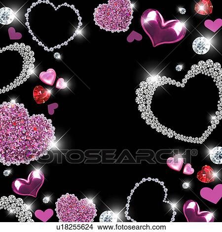 Picture - Hearts and sequins, CG. Fotosearch