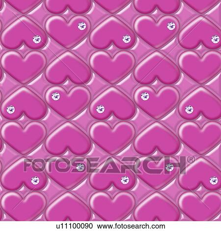 Stock Image - Hearts and sequins, CG. Fotosearch