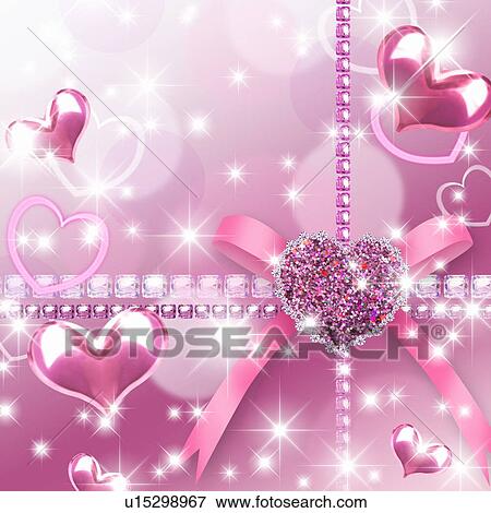 Hearts and sequins, CG View Large Photo Image Stock Photo - Hearts and sequins, CG. Fotosearch