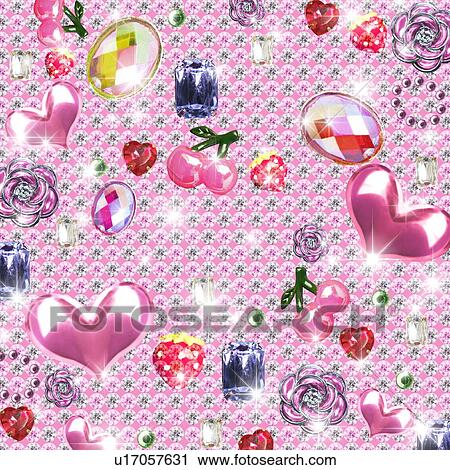 Hearts, Flowers and cherries, CG View Large Photo Image Stock Image - Hearts, Flowers and cherries, CG. Fotosearch