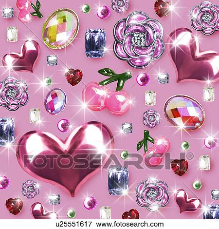 Hearts, flowers and cherries, CG View Large Photo Image Stock Photo - Hearts, flowers and cherries, CG. Fotosearch