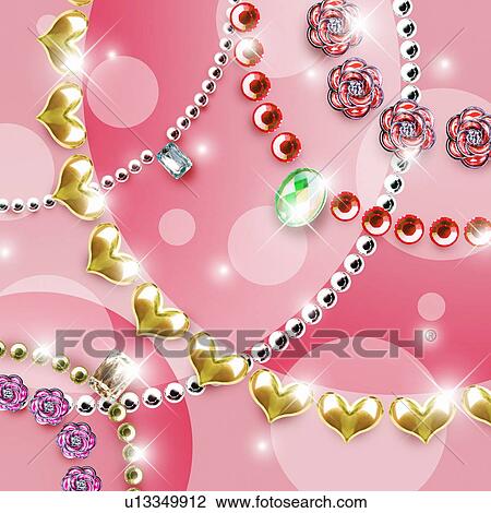 Hearts, flowers, sequins, gemstones, CG View Large Photo Image Stock Image - Hearts, flowers, sequins, gemstones, CG. Fotosearch