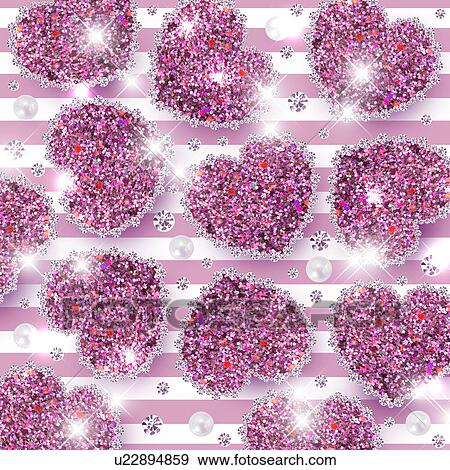 Stock Photo - Hearts in sequins and pearls, CG. Fotosearch