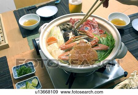Hot pot dish with crab and red sea bream View Large Photo Image Stock Photo - Hot pot dish with crab and red sea bream. Fotosearch