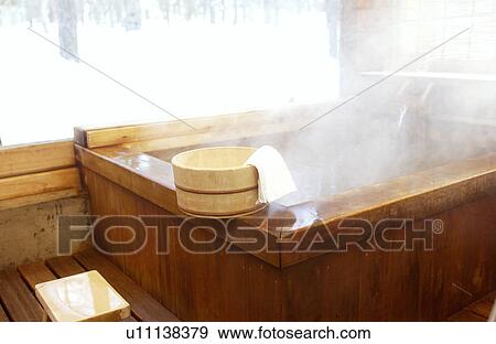 Stock Photo - Hot spring, Nagano Prefecture, Honshu, Japan. Fotosearch