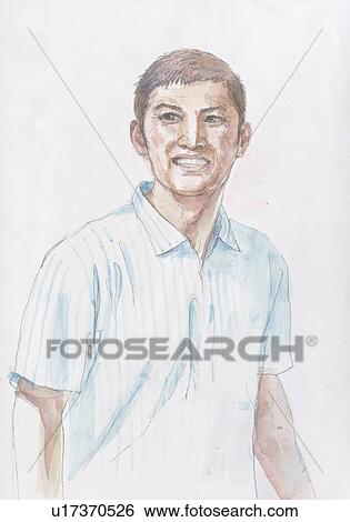 Stock Photograph - Illustration of a young man. Fotosearch