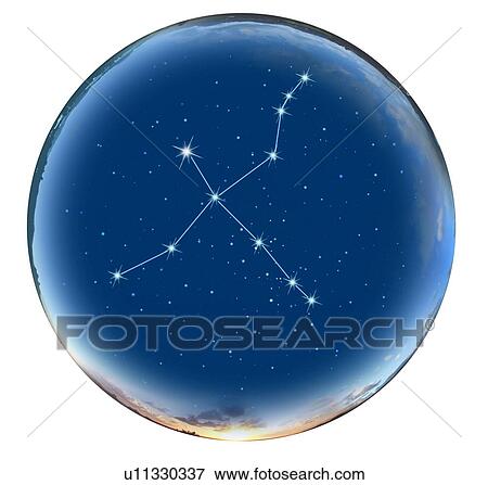 Stock Photo - Image of Astrology sign, Cygnus, white background. Fotosearch