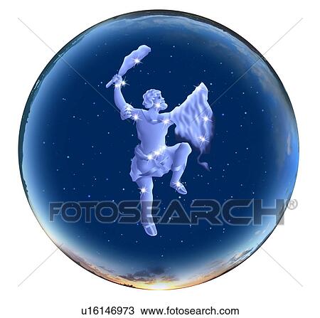 Stock Image - Image of Astrology sign, Orion, white background. Fotosearch