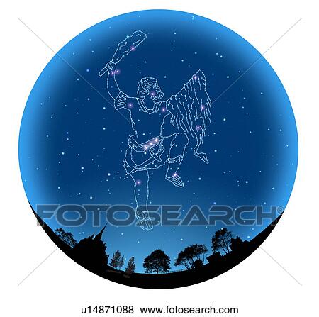 Stock Photo - Image of Astrology sign, Orion, white background. Fotosearch