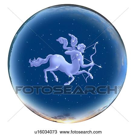 Stock Image - Image of Astrology sign, Sagittarius, white background. Fotosearch