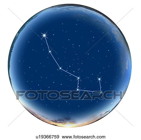 Stock Photo - Image of Astrology sign, Ursa Minor, white background. Fotosearch
