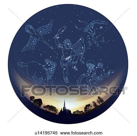Stock Photography - Image of Astrology signs, white background. Fotosearch