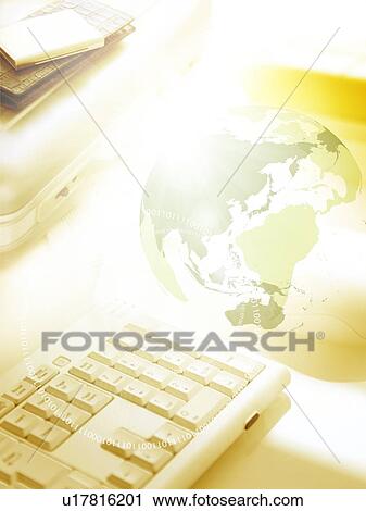 Image of globe and computer keyboard, computer graphic, toned image View Large Photo Image Stock Image - Image of globe and computer keyboard, computer graphic, toned image. Fotosearch