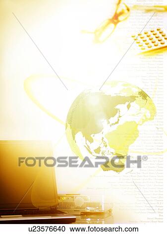 Image of globe and laptop, computer graphic View Large Photo Image Stock Image - Image of globe and laptop, computer graphic. Fotosearch