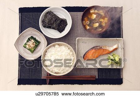 Japanese breakfast View Large Photo Image Stock Photography - Japanese breakfast. Fotosearch