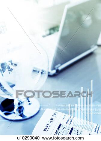 Laptop and globe on desk, computer graphic View Large Photo Image Stock Image - Laptop and globe on desk, computer graphic. Fotosearch