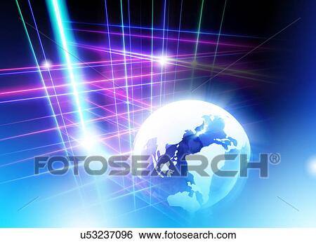 Stock Photograph - Light Line and Earth. Fotosearch
