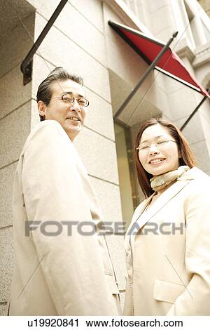 Stock Image - Mature couple smiling. Fotosearch
