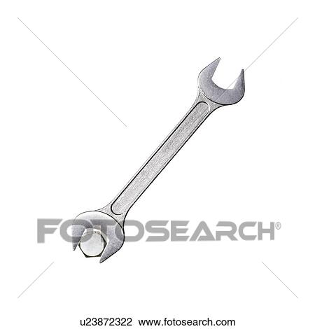 Stock Image - Nut and wrench. Fotosearch