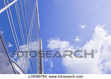 Picture - Office building under sky, Kobe city, Hyogo prefecture, Japan. Fotosearch