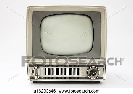 Stock Photograph - Old television, white background. Fotosearch
