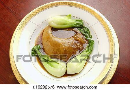 Stock Photograph - Plate of cooked shark's fin. Fotosearch