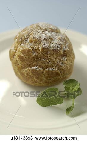 Plate of cream puff, close up, blue background View Large Photo Image Stock Image - Plate of cream puff, close up, blue background. Fotosearch
