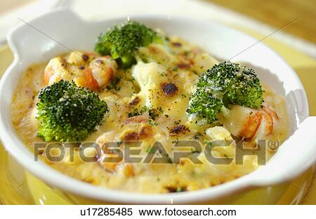 Stock Photography - Plate of gratin, close up. Fotosearch