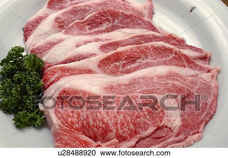 Plate of sliced raw beef, close up View Large Photo Image Stock Image - Plate of sliced raw beef, close up. Fotosearch