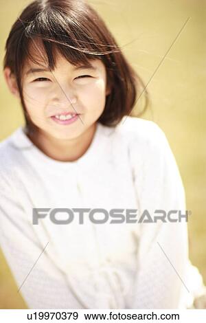 Portrait of girl smiling, Awaji city, Hyogo prefecture, Japan View Large Photo Image Stock Photo - Portrait of girl smiling, Awaji city, Hyogo prefecture, Japan. Fotosearch