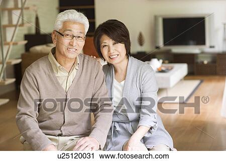 Stock Image - Portrait of senior couple. Fotosearch