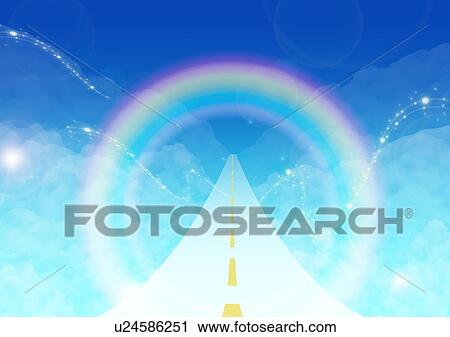 Rainbow and road leading to the sky View Large Photo Image Stock Image - Rainbow and road leading to the sky. Fotosearch
