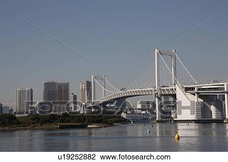 Rainbow bridge, Tokyo Prefecture, Honshu, Japan View Large Photo Image Stock Image - Rainbow bridge, Tokyo Prefecture, Honshu, Japan. Fotosearch