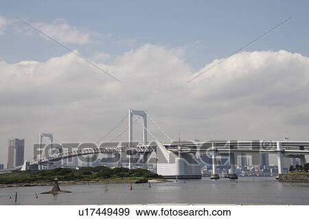 Rainbow bridge, Tokyo Prefecture, Honshu, Japan View Large Photo Image Stock Photo - Rainbow bridge, Tokyo Prefecture, Honshu, Japan. Fotosearch