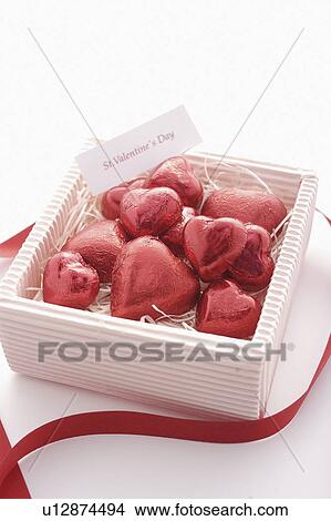 Red Heart Chocolates in Box View Large Photo Image Picture - Red Heart Chocolates in Box. Fotosearch