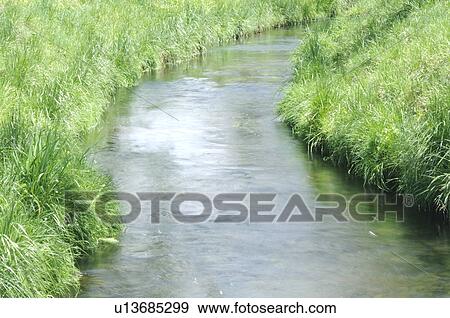 Stock Photo - River, Yamanashi Prefecture, Honshu, Japan. Fotosearch