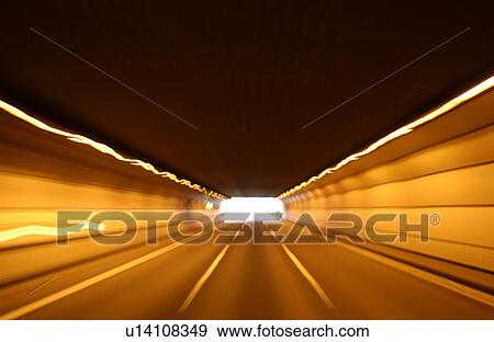 Road tunnel, blurred motion, long exposure View Large Photo Image Stock Photo - Road tunnel, blurred motion, long exposure. Fotosearch