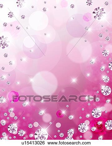 Stock Photograph - Rose, sequins and circles, CG. Fotosearch
