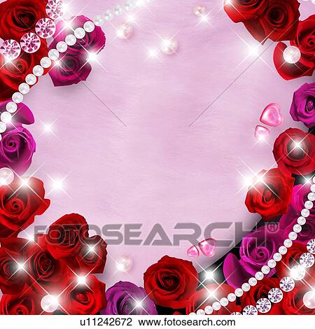 Roses, pearls, sequins and hearts, CG View Large Photo Image Stock Image - Roses, pearls, sequins and hearts, CG. Fotosearch