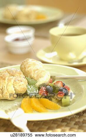 Stock Photography - Scone and fruits. Fotosearch