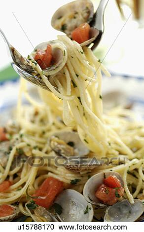 Stock Image - Seafood pasta. Fotosearch