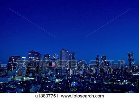 Skyline of Shinjuku, Tokyo at night View Large Photo Image Stock Image - Skyline of Shinjuku, Tokyo at night. Fotosearch