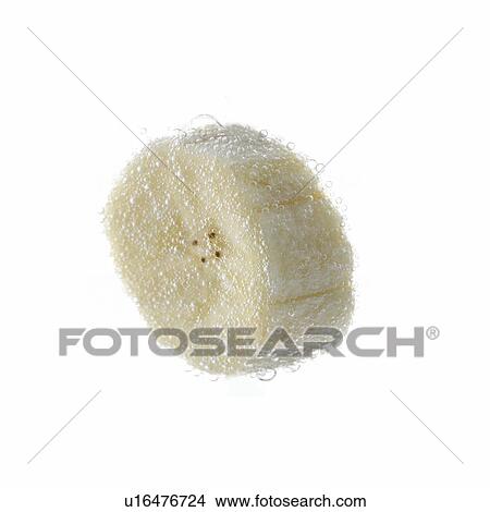 Slice of banana in soda, close up, white background View Large Photo Image Picture - Slice of banana in soda, close up, white background. Fotosearch