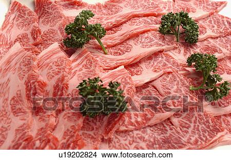 Sliced raw beef, close up, full frame View Large Photo Image Picture - Sliced raw beef, close up, full frame. Fotosearch