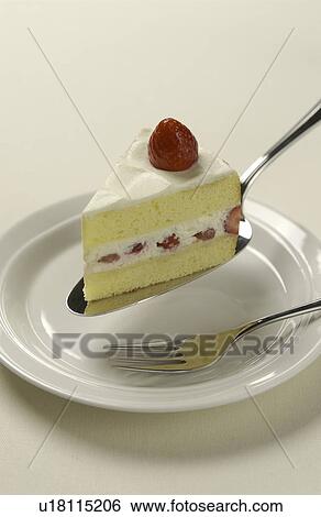 Sliced strawberry cake on server, white background View Large Photo Image Stock Photograph - Sliced strawberry cake on server, white background. Fotosearch