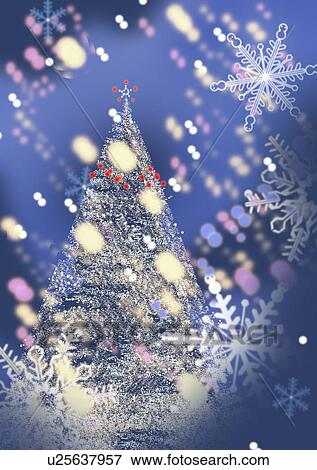 Snow crystal and Christmas tree View Large Photo Image Stock Photo - Snow crystal and Christmas tree. Fotosearch