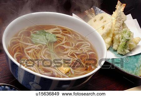 Stock Photo - Soba noodles and Tempura. Fotosearch