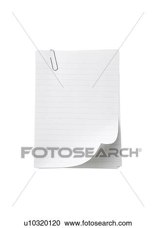 Stock Image - Stack of blank paper with paper clip. Fotosearch