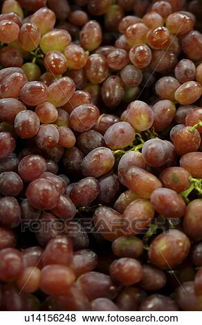 Stock Photo - Stack of grapes, close up, full frame. Fotosearch